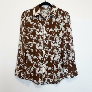 Vaquera Long Sleeve Cow print Button Up - Small